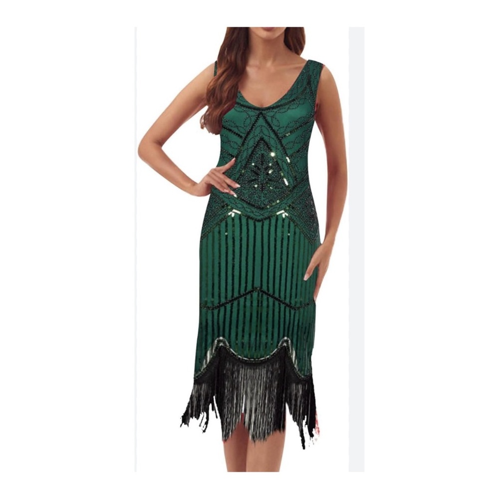 Women's Retro 1920s Style Dress Sequin Round Neck Fancy Dress For Theme Party